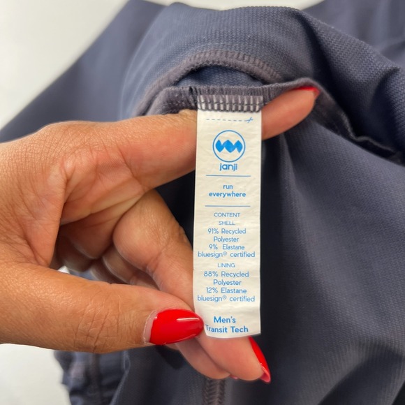 Janji Transit Tech Running Pants Mens Medium Blue Stretch Mid Rise Athletic Wear - Picture 13 of 14